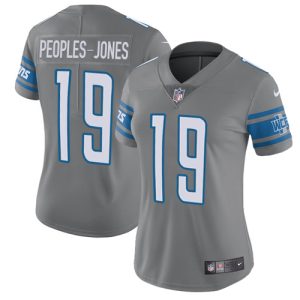 Lions #19 Donovan Peoples-Jones Gray Women's Stitched NFL Limited Rush Jersey