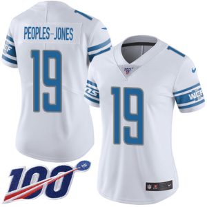 Lions #19 Donovan Peoples-Jones White Women's Stitched NFL 100th Season Vapor Untouchable Limited Jersey