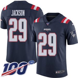 patriots #29 j.c. jackson navy blue men's stitched nfl limited rush 100th season cheap jersey