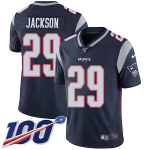 wholesale Patriots #29 J.C. Jackson Navy Blue Team Color Men's Stitched NFL 100th Season Vapor Limited Jersey