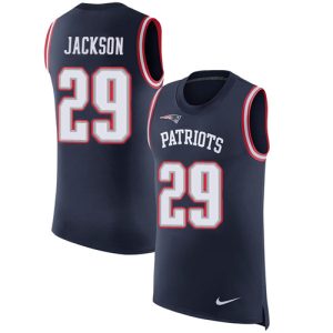 Patriots #29 J.C. Jackson Navy Blue Team Color Men's Stitched NFL Limited Rush Tank Top Jersey