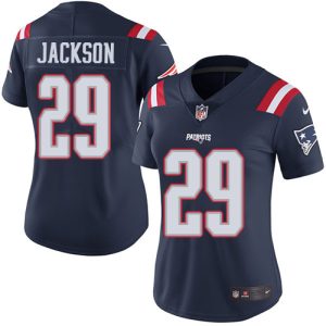 cheap Patriots #29 J.C. Jackson Navy Blue Women's Stitched NFL Limited Rush Jersey