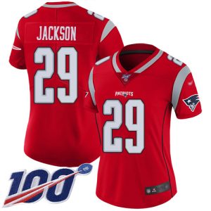 wholesale Patriots #29 J.C. Jackson Red Women's Stitched NFL Limited Inverted Legend 100th Season Jersey