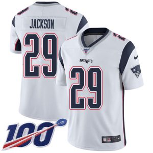 Patriots #29 J.C. Jackson White Men's Stitched NFL 100th Season Vapor Limited Jersey