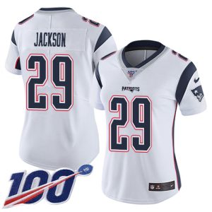 wholesale Patriots #29 J.C. Jackson White Women's Stitched NFL 100th Season Vapor Limited Jersey