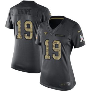 Saints #19 Blake Grupe Black Women's Stitched NFL Limited 2016 Salute To Service Jersey