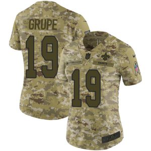 Saints #19 Blake Grupe Camo Women's Stitched NFL Limited 2018 Salute To Service Jersey