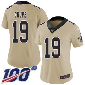 saints #19 blake grupe gold women's stitched nfl limited inverted legend 100th season cheap jersey