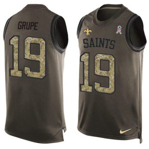 saints #19 blake grupe green men's stitched nfl limited salute to service tank top cheap jersey