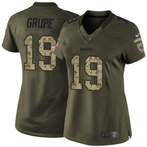 cheap Saints #19 Blake Grupe Green Women's Stitched NFL Limited 2015 Salute To Service Jersey