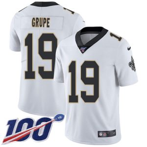 Saints #19 Blake Grupe White Men's Stitched NFL 100th Season Vapor Limited Jersey