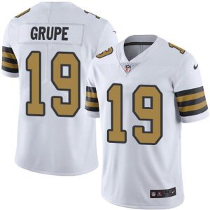 cheap Saints #19 Blake Grupe White Men's Stitched NFL Limited Rush Jersey