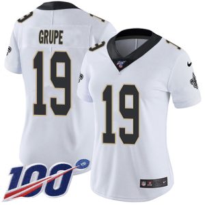 cheap Saints #19 Blake Grupe White Women's Stitched NFL 100th Season Vapor Limited Jersey