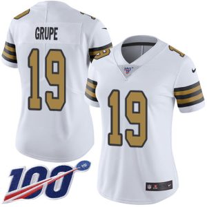 saints #19 blake grupe white women's stitched nfl limited rush 100th season cheap jersey