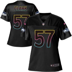 Seahawks #57 Frank Clark Black Women's NFL Fashion Game Jersey