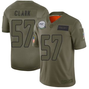 Seahawks #57 Frank Clark Camo Men's Stitched NFL Limited 2019 Salute To Service Jersey