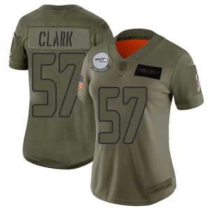 cheap Seahawks #57 Frank Clark Camo Women's Stitched NFL Limited 2019 Salute To Service Jersey