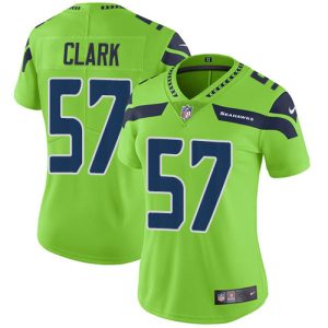 cheap Seahawks #57 Frank Clark Green Women's Stitched NFL Limited Rush Jersey