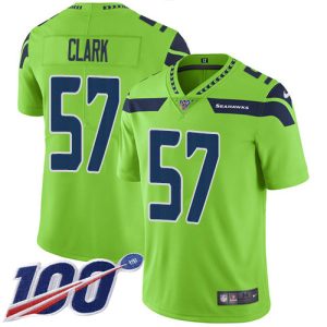 cheap Seahawks #57 Frank Clark Green Youth Stitched NFL Limited Rush 100th Season Jersey