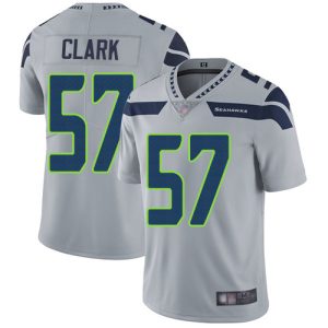 cheap Seahawks #57 Frank Clark Grey Alternate Men's Stitched NFL Vapor Untouchable Limited Jersey