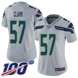 seahawks #57 frank clark grey alternate women's stitched nfl 100th season vapor untouchable limited cheap jersey