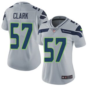 cheap Seahawks #57 Frank Clark Grey Alternate Women's Stitched NFL Vapor Untouchable Limited Jersey