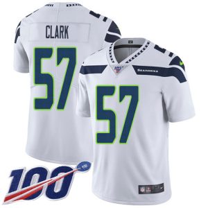 cheap Seahawks #57 Frank Clark White Youth Stitched NFL 100th Season Vapor Untouchable Limited Jersey