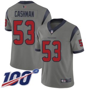 Texans #53 Blake Cashman Gray Men's Stitched NFL Limited Inverted Legend 100th Season Jersey