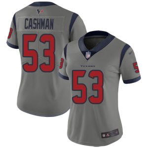 Texans #53 Blake Cashman Gray Women's Stitched NFL Limited Inverted Legend Jersey