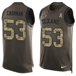 texans #53 blake cashman green men's stitched nfl limited salute to service tank top wholesale jersey