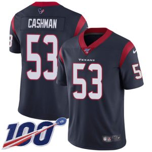 cheap Texans #53 Blake Cashman Navy Blue Team Color Men's Stitched NFL 100th Season Vapor Untouchable Limited Jersey