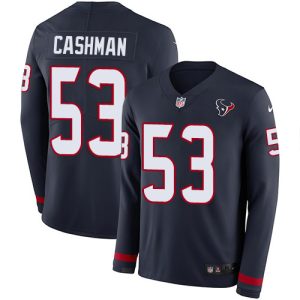 Texans #53 Blake Cashman Navy Blue Team Color Youth Stitched NFL Limited Therma Long Sleeve Jersey