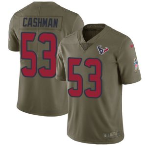 cheap Texans #53 Blake Cashman Olive Men's Stitched NFL Limited 2017 Salute To Service Jersey