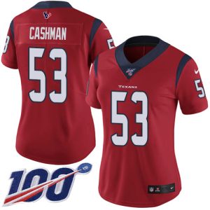 texans #53 blake cashman red alternate women's stitched nfl 100th season vapor untouchable limited wholesale jersey