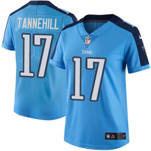 Titans #17 Ryan Tannehill Light Blue Women's Stitched NFL Limited Rush Jersey