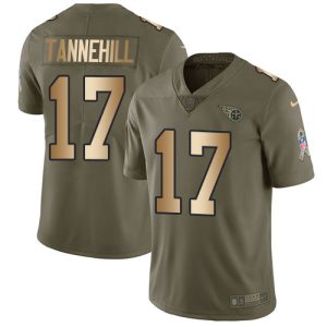 titans #17 ryan tannehill olive/gold youth stitched nfl limited 2017 salute to service wholesale jersey