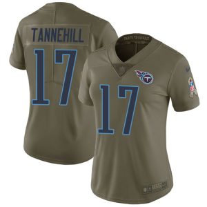 Titans #17 Ryan Tannehill Olive Women's Stitched NFL Limited 2017 Salute to Service Jersey