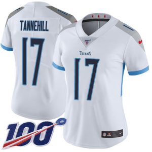 Titans #17 Ryan Tannehill White Women's Stitched NFL 100th Season Vapor Limited Jersey