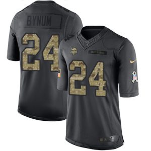 vikings #24 camryn bynum black youth stitched nfl limited 2016 salute to service cheap jersey