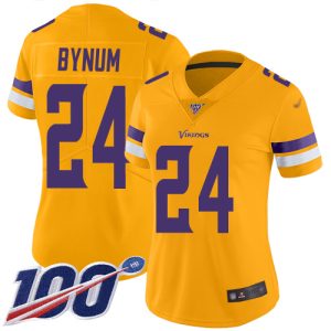 vikings #24 camryn bynum gold women's stitched nfl limited inverted legend 100th season cheap jersey