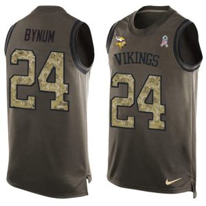 vikings #24 camryn bynum green men's stitched nfl limited salute to service tank top cheap jersey