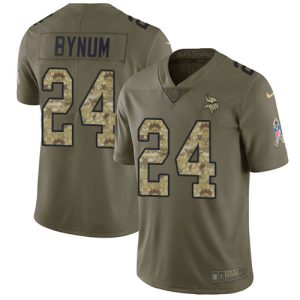 vikings #24 camryn bynum olive/camo youth stitched nfl limited 2017 salute to service cheap jersey