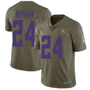 Vikings #24 Camryn Bynum Olive Men's Stitched NFL Limited 2017 Salute To Service Jersey