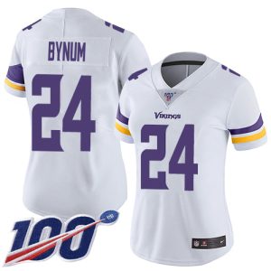 wholesale Vikings #24 Camryn Bynum White Women's Stitched NFL 100th Season Vapor Limited Jersey