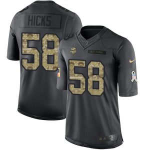 Vikings #58 Jordan Addison Black Youth Stitched NFL Limited 2016 Salute to Service Jersey