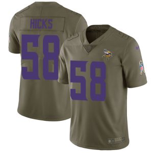 Vikings #58 Jordan Hicks Olive Men's Stitched NFL Limited 2017 Salute To Service Jersey