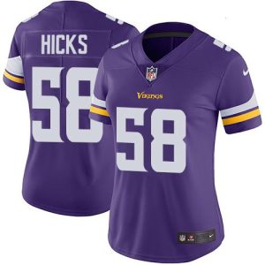 Vikings #58 Jordan Hicks Purple Team Color Women's Stitched NFL Vapor Untouchable Limited Jersey