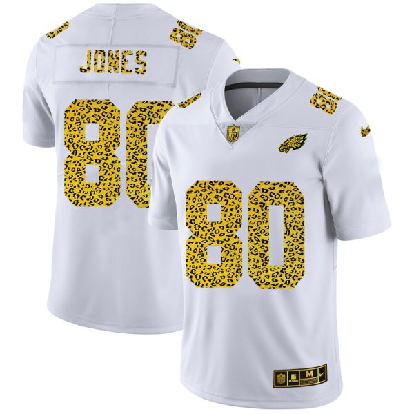 philadelphia eagles #80 julio jones men's flocked leopard print vapor limited nfl cheap jersey white