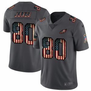 cheap Philadelphia Eagles #80 Julio Jones 2018 Salute to Service Retro USA Flag Limited NFL Jersey