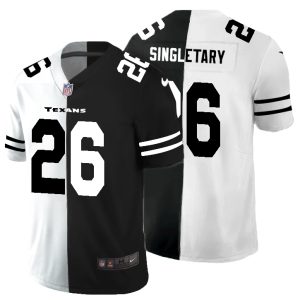 wholesale Houston Texans #26 Devin Singletary Men's Black V White Peace Split Vapor Untouchable Limited NFL Jersey